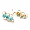 Brass Enamel Stud Earrings EJEW-A093-07G-3