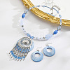 Bohemian Ethnic Style Alloy & Acrylic & Natural Shell Flat Round Tassel Pendant Necklaces & Dangle Earrings Sets FS-WGE5C82-07-1