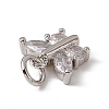 Brass Micro Pave Cubic Zirconia Charms ZIRC-F132-12P-3