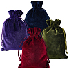 4Pcs 4 Colors Rectangle Velvet Drawstring Pouches TP-CN0001-35A-1
