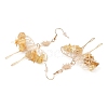 Natural Yellow Quartz Chips Dangle Earrings EJEW-S214-01A-2