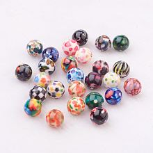 Spray Painted Resin Beads GLAA-F049-A