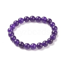 Natural Jade Beaded Stretch Bracelet BJEW-P213-04-8mm