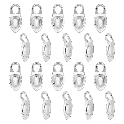 20Pcs Brass Glue-on Flat Pad Bails KK-AR0004-82-1