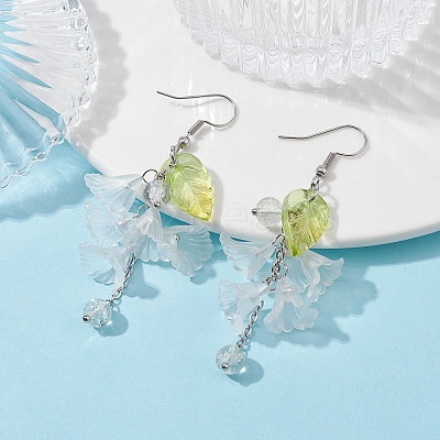 Acrylic & Glass Dangle Earrings EJEW-JE05429-1
