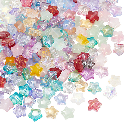200Pcs Spray Painted Glass Beads GLAA-SP0001-06-1