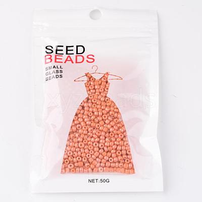 DIY Craft Beads 8/0 Opaque Colors Lustered Round Glass Seed Beads X-SEED-A012-3mm-130-1
