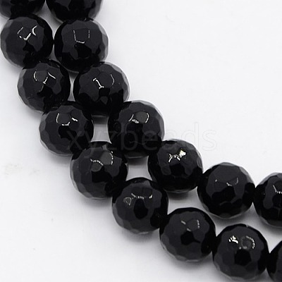 Black Stone Beads Strands G-I087-8mm-1