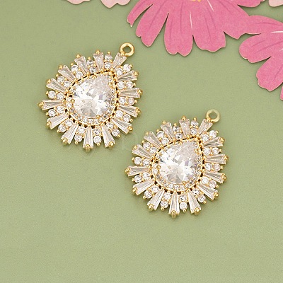 Brass Pendants KK-V006-01G-08-1