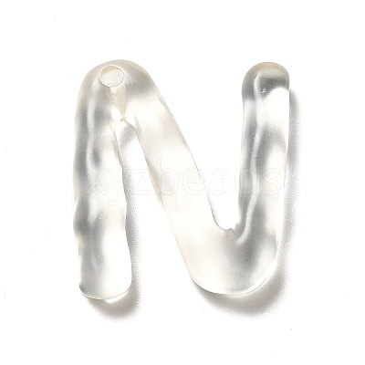 Transparent Resin Alphabet Pendants RESI-C028-02N-1