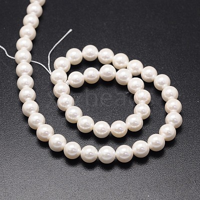 Shell Pearl Beads Strands BSHE-E008-8mm-12-1