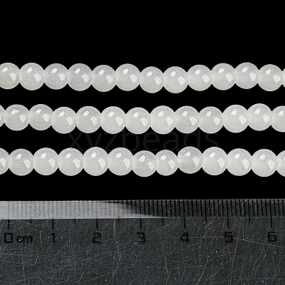 Baking Paint Imitation Jade Glass Round Bead Strands X-DGLA-Q021-6mm-01-1