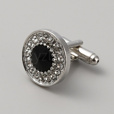 Alloy Micro Pave Cubic Zirconia Cufflinks for Men FIND-WH0110-734-1