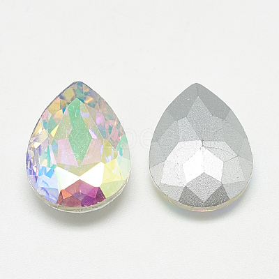 Pointed Back Glass Rhinestone Cabochons RGLA-T081-10x14mm-05-1