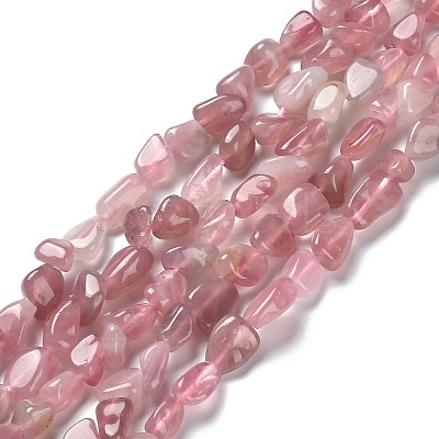 Natural Madagascar Rose Quartz Beads Strands X-G-P497-01A-02-1