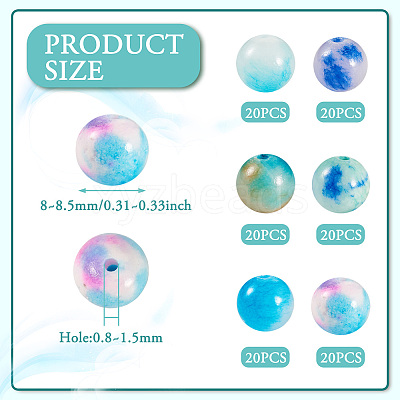 120Pcs 6 Colors Natural Persian Jade Beads G-TA0002-39-1