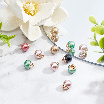 50Pcs 5 Colors ABS Plastic Imitation Pearl Sewing Buttons FIND-GF0003-18-1