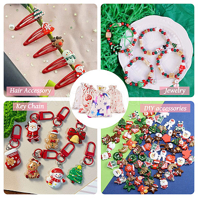 20Pcs 4 Styles Christmas Cotton Fabric Cloth Bag ABAG-TA0002-11-1