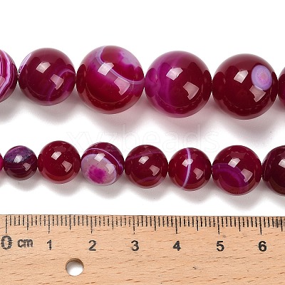 Natural Banded Agate Graduated Beads Strands G-P589-A01-01I-1