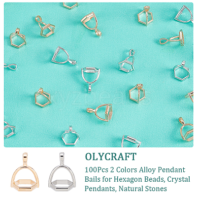 100Pcs 2 Colors Alloy Pinch Bails FIND-OC0002-10-1