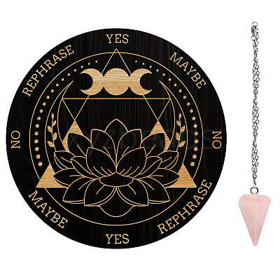 AHADEMAKER 1Pc Cone/Spike/Pendulum Natural Rose Quartz Stone Pendants DIY-GA0004-30E-1