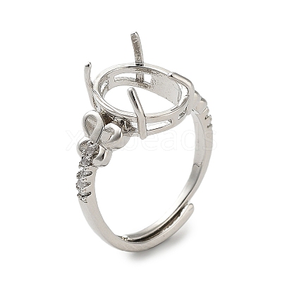 Adjustable Brass Solitaire Ring Settings KK-L193-08P-01-1