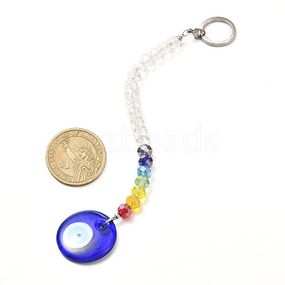 Handmade Lampwork Evil Eye Big Pendants PALLOY-JF00998-02-1