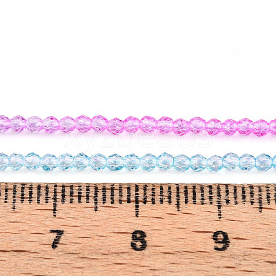 Transparent Gradient Color Glass Beads Strands GLAA-H021-01A-21-1