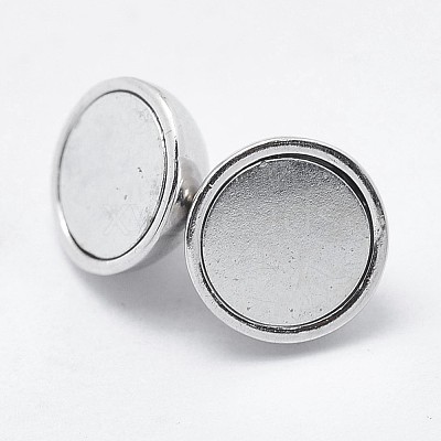 Anti-Tarnish Rhodium Plated 925 Sterling Silver Magnetic Clasps STER-F037-098P-8mm-1
