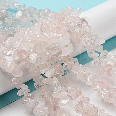 Natural Rose Quartz Chip Beads Strands F007-02-1