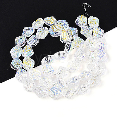 Transparency Electroplate Glass Beads Strands GLAA-T023-41A-01-1