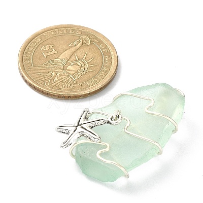 Sea Glass Pendants PALLOY-JF02217-1
