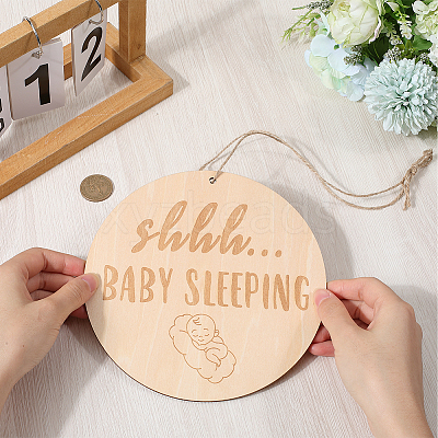 Do Not Disturb Wood Door Hanging Decorations AJEW-WH20006-65A-1