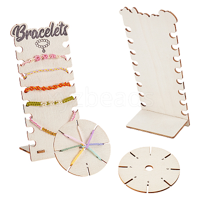 2Sets Wood Thread Winding Boards WOOD-FG0001-60-1