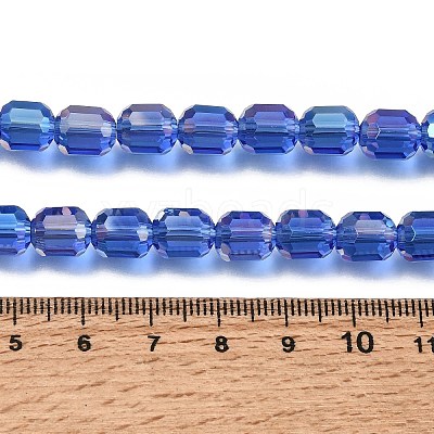 Electroplate Transparent Column Glass Beads Strands EGLA-A043-02-AB09-1