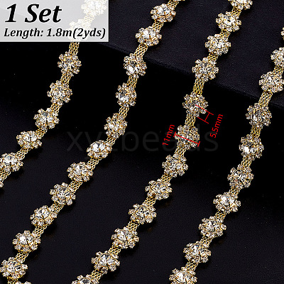2Yards Alloy Glass Rhinestone Cup Chains DIY-GA0009-07-1