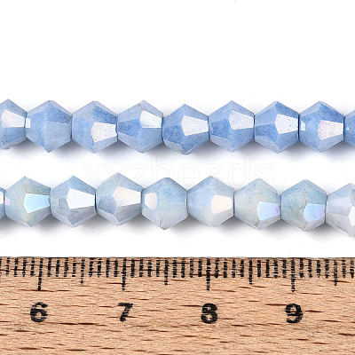 Anti-Tarnish Electroplate Bicone Glass Beads Strands EGLA-T021-6mm-16-09-1