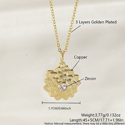 Ocean Summer Brass Pave Clear Cubic Zirconia Pendant Necklaces FS-WG8D1A7-05-1