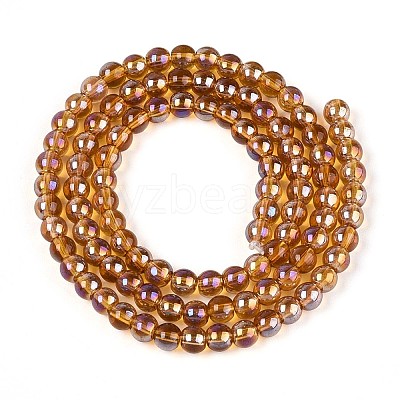 Electroplate Transparent Glass Beads Strands GLAA-T032-T4mm-AB23-1