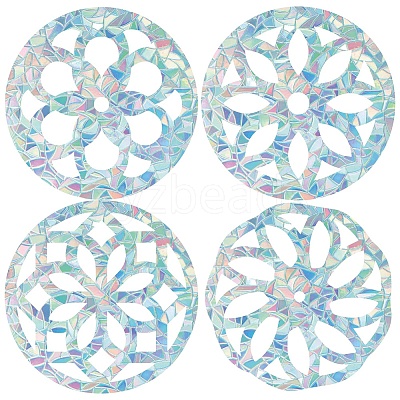 Waterproof PVC Colored Laser Stained Window Film Static Stickers DIY-WH0314-106-1
