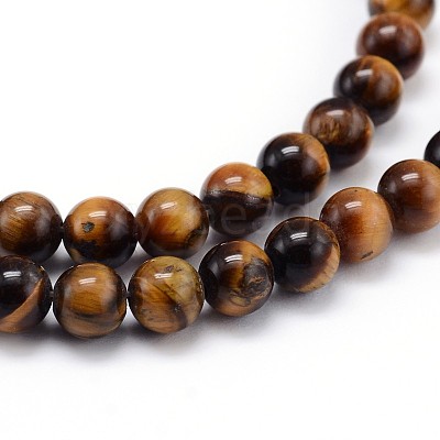Natural Tiger Eye Beads Strands X-G-J303-11-10mm-1