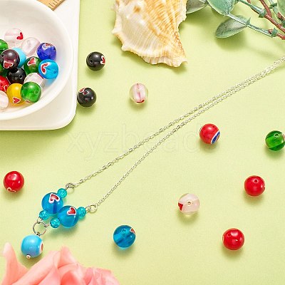 Handmade Lampwork Beads Strands LAMP-SZ0001-74C-1