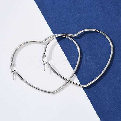 Tarnish Resistant 201 Stainless Steel Hoop Earrings LS-EJEW-A052-09C-1