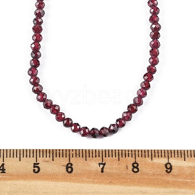 Natural Garnet Beaded Necklaces NJEW-K114-B-A04-1