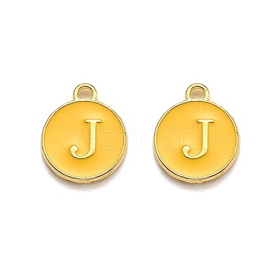Golden Plated Alloy Enamel Charms X-ENAM-Q437-13J-1
