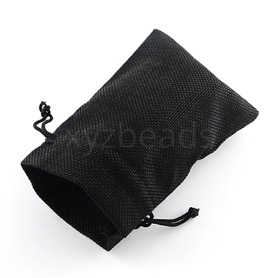 Polyester Imitation Burlap Packing Pouches Drawstring Bags LS-ABAG-R005-9x7-09-1