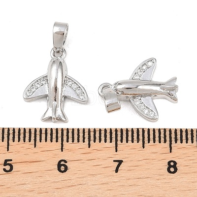 Brass Micro Pave Clear Cubic Zirconia Pendants KK-G549-18B-P-1