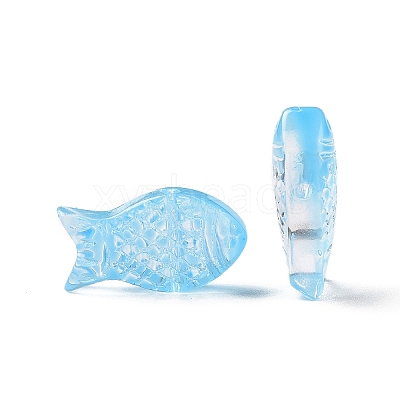 Transparent Spray Painted Glass Beads GLAA-I050-10E-1