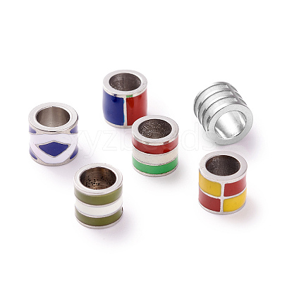 304 Stainless Steel Enamel European Beads STAS-I670-11-1