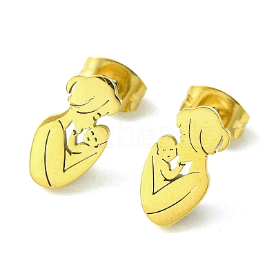 Thanksgiving Day Theme 304 Stainless Steel Stud Earrings LS-EJEW-B041-01G-01-1